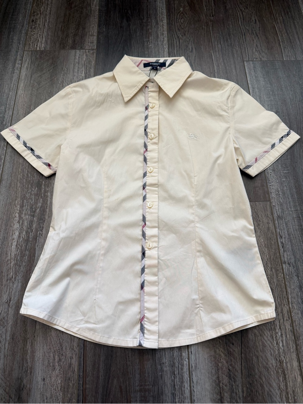 Burberry London Short-Sleeve Button Shirt - Cream